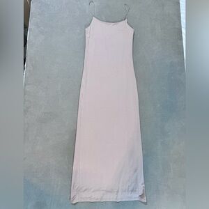 Aritzia Wilfred Free Tiny Midi Dress Bodycon Light Pink Dress Size S